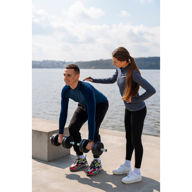 Gantera - 22 Kg, Set 6 Discuri, Negru-Argintiu