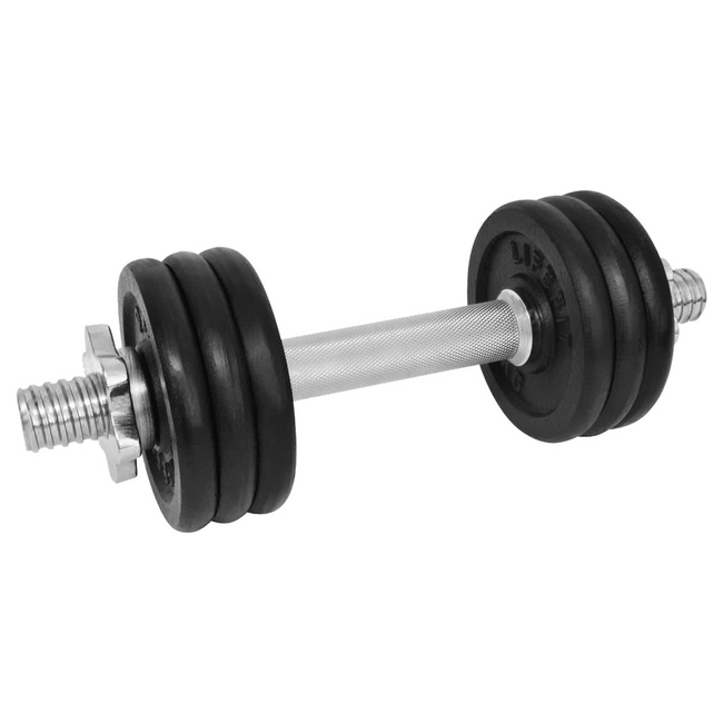 Gantera - 8 Kg, Set 6 Discuri, Negru-Argintiu