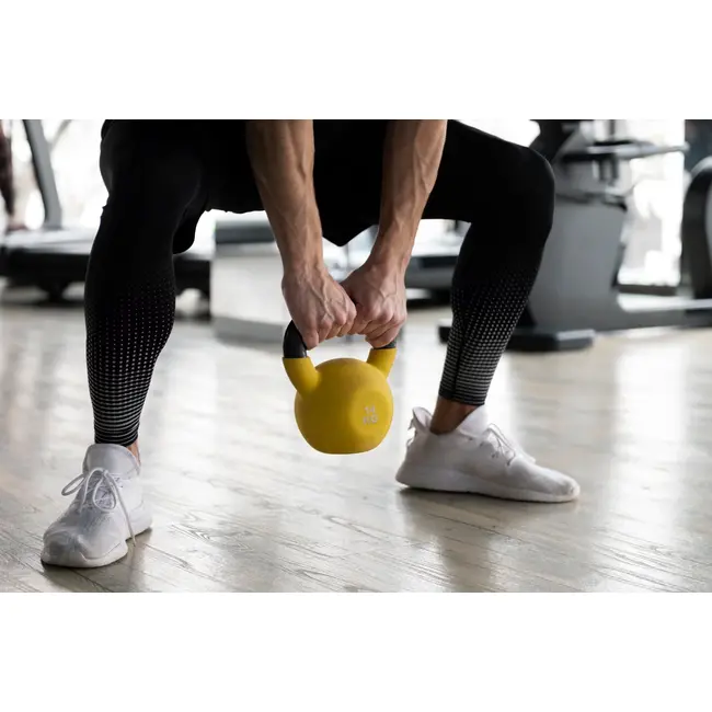Kettlebell Otel - 4 Kg, Negru-Galben
