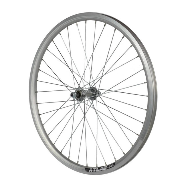 Roata Fata Bicicleta Cerurim, Janta Dubla Atlas, 24 inch, 507X18, V-Brake, Argintie