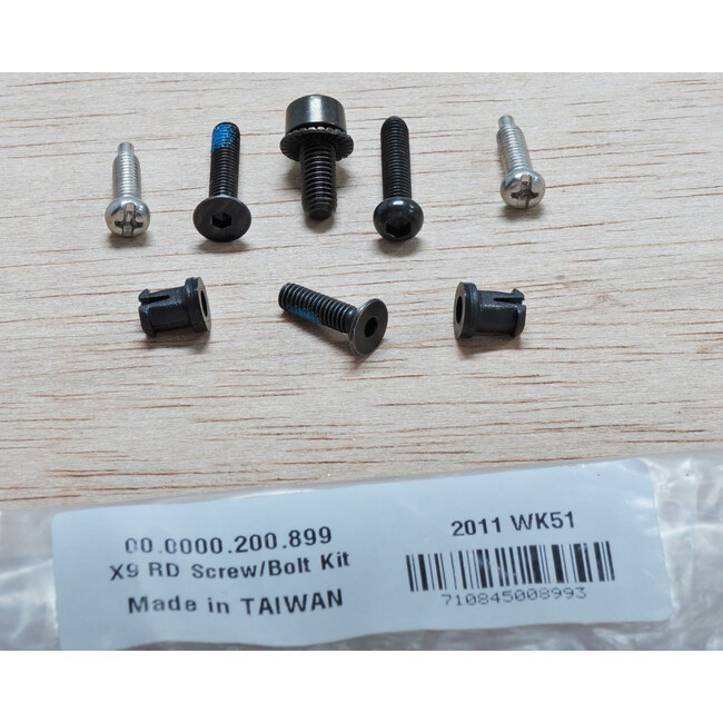 05-09 X9 Rear Derailleur Screw/Bolt Kit - Silver-Black