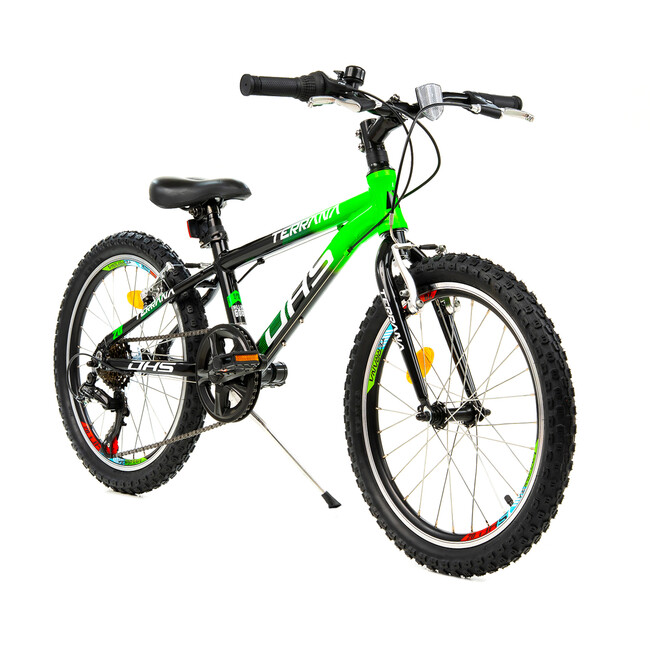 Bicicleta Copii Dhs Terrana 2023 - 20 Inch, Negru/Verde