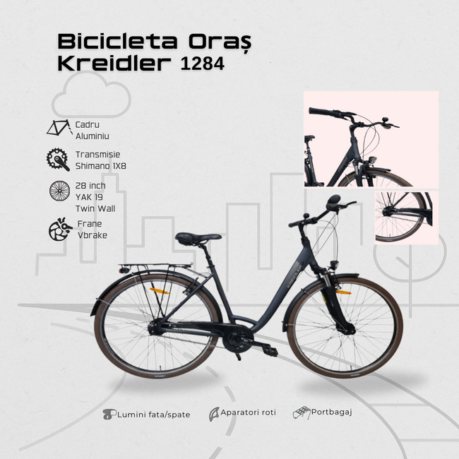Bicicleta Oras Kreidler 1284 - 28 inch, M, Negru