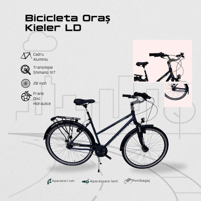 Bicicleta Oras Kieler LD - 28 Inch, M, Gri
