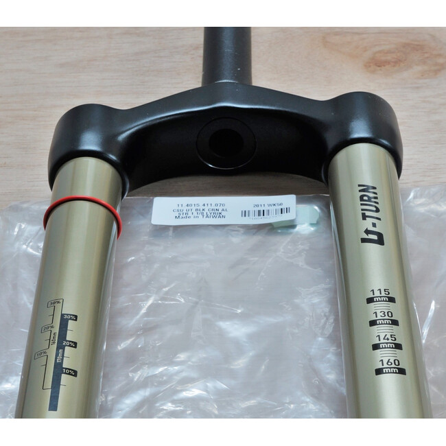 Csu U-Turn Al Steerer - 1-1/8 Inch, Black Crown, Gold