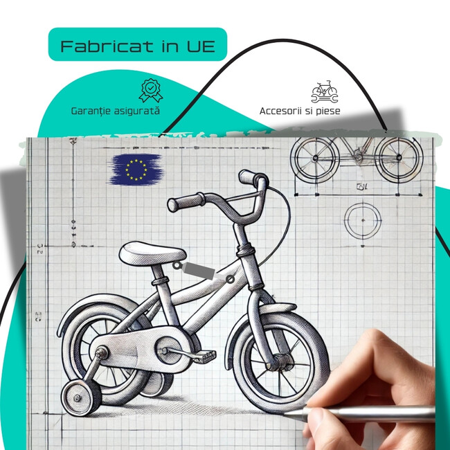 Bicicleta Copii DHS Turbo - 24 Inch, Negru-Verde