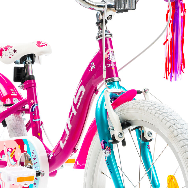 Bicicleta Copii DHS Unicorn - 18 Inch, Roz/Albastru