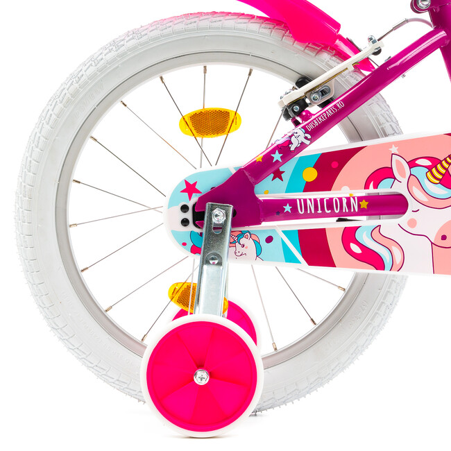 Bicicleta Copii DHS Unicorn - 18 Inch, Roz/Albastru