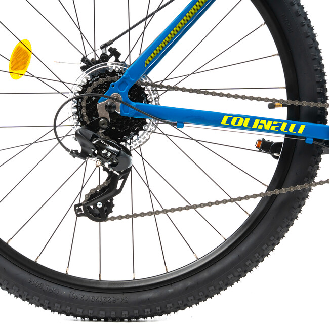 Bicicleta MTB Colinelli COL25, Marimea M, 29 inch, Albastru, Schimbator Shimano ST-EF500 EZ-FIRE PLUS, 24 Viteze, Cadru Aluminiu, Frane pe Disc