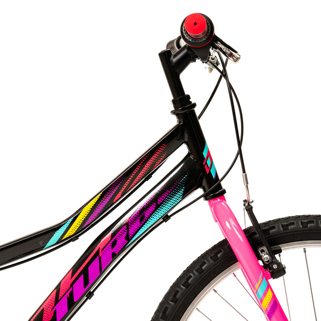 Bicicleta Copii DHS Turbo - 24 Inch, Negru-Roz